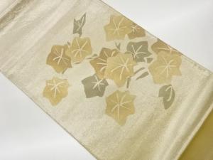 紗 朝顔模様織出し袋帯